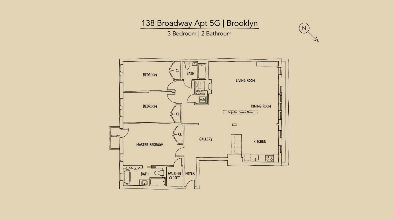 138 Broadway #5G floor plan