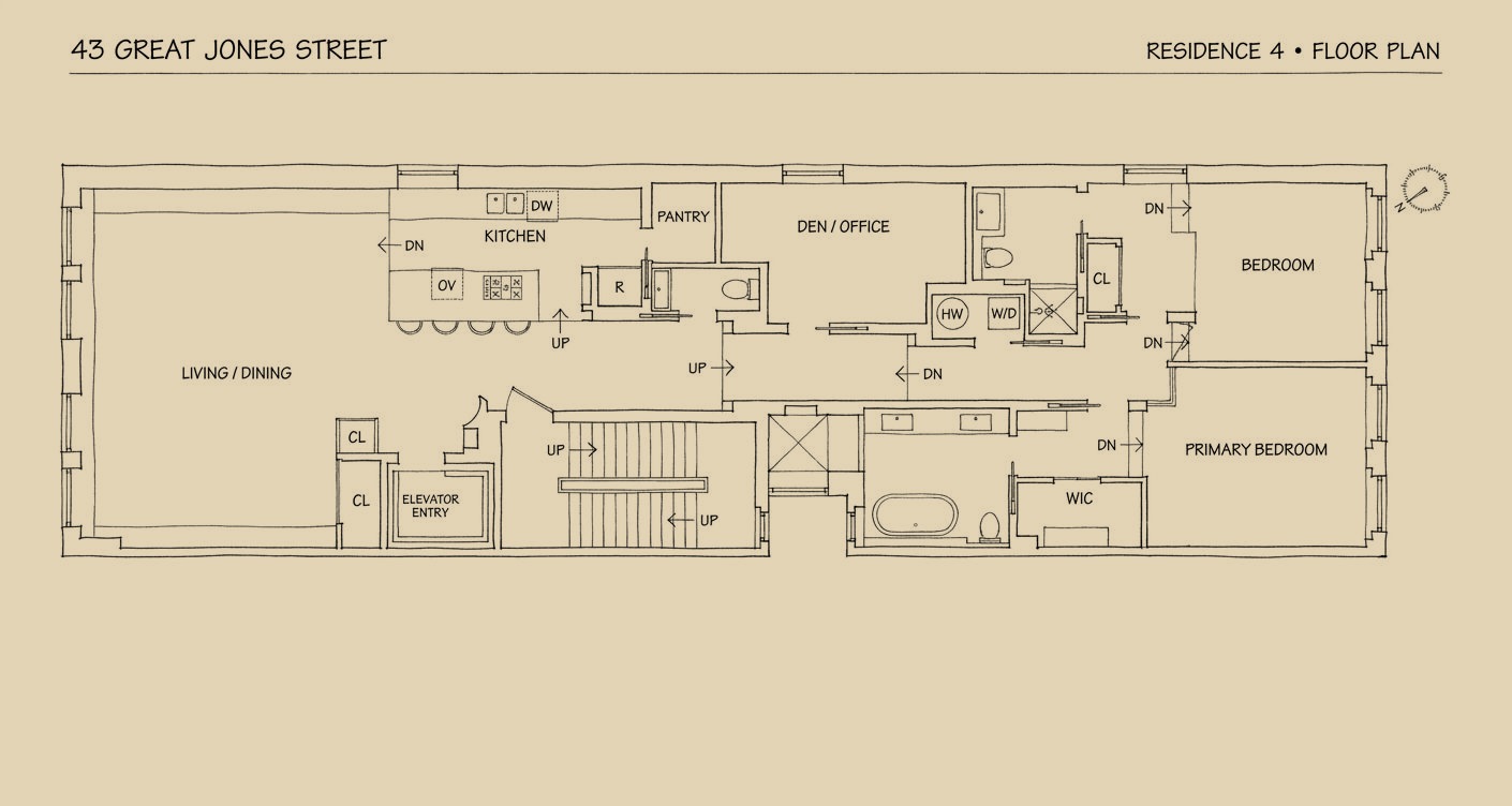 43 Great Jones Street floor plan