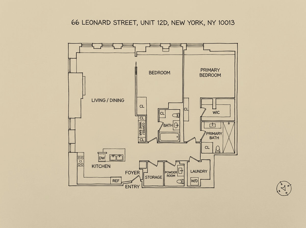 66 Leonard Street #12D floor plan