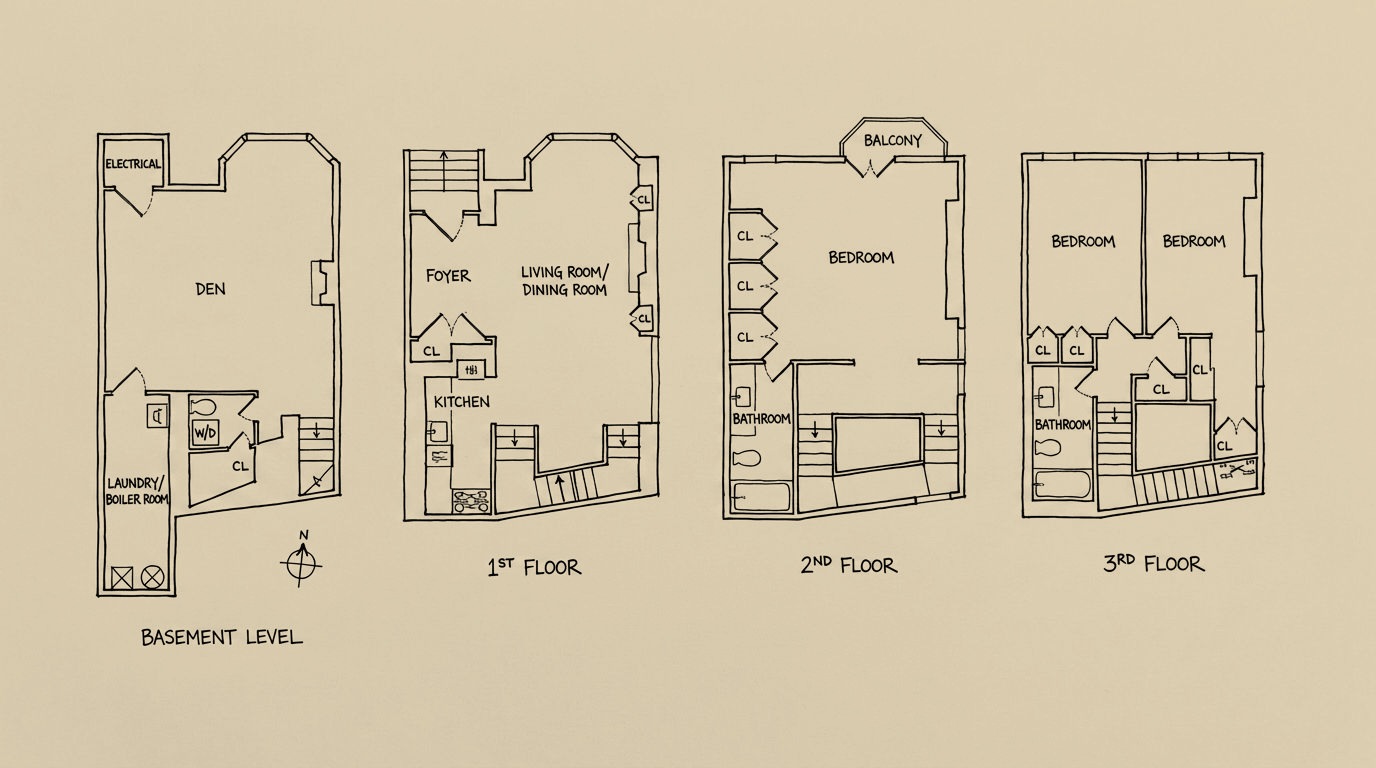 687 Greenwich Street, Townhouse 1 floor plan