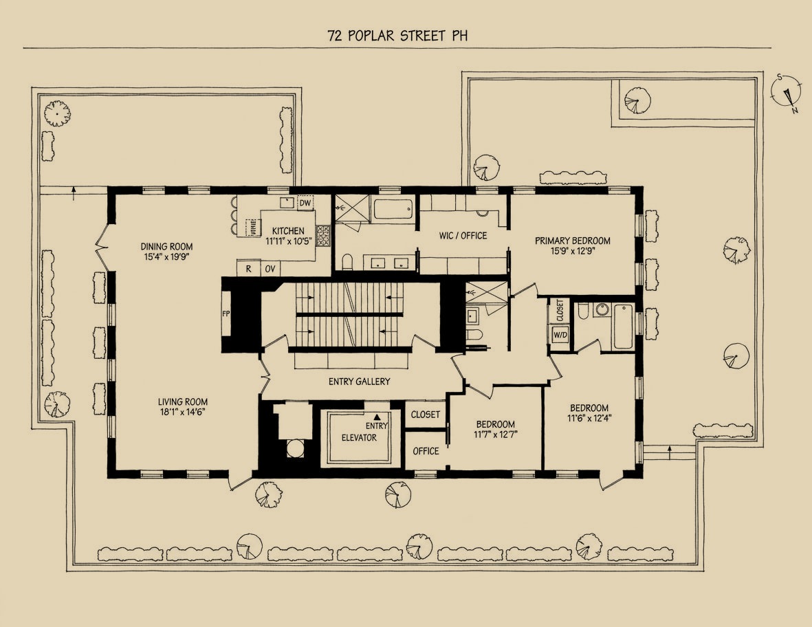 72 Poplar Street #PH floor plan